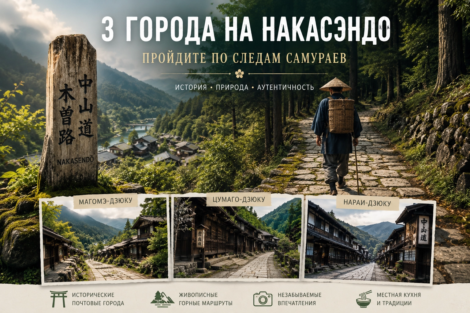 Три города на дороге Накасэндо, где можно пройти по следам самураев